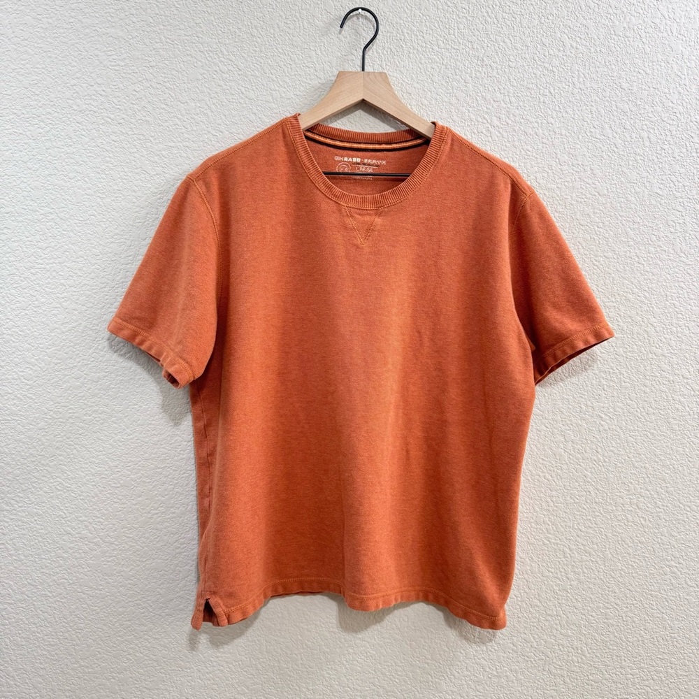 3/$20 GH Bass Earth Burnt Orange Knit Tee Shirt Size L